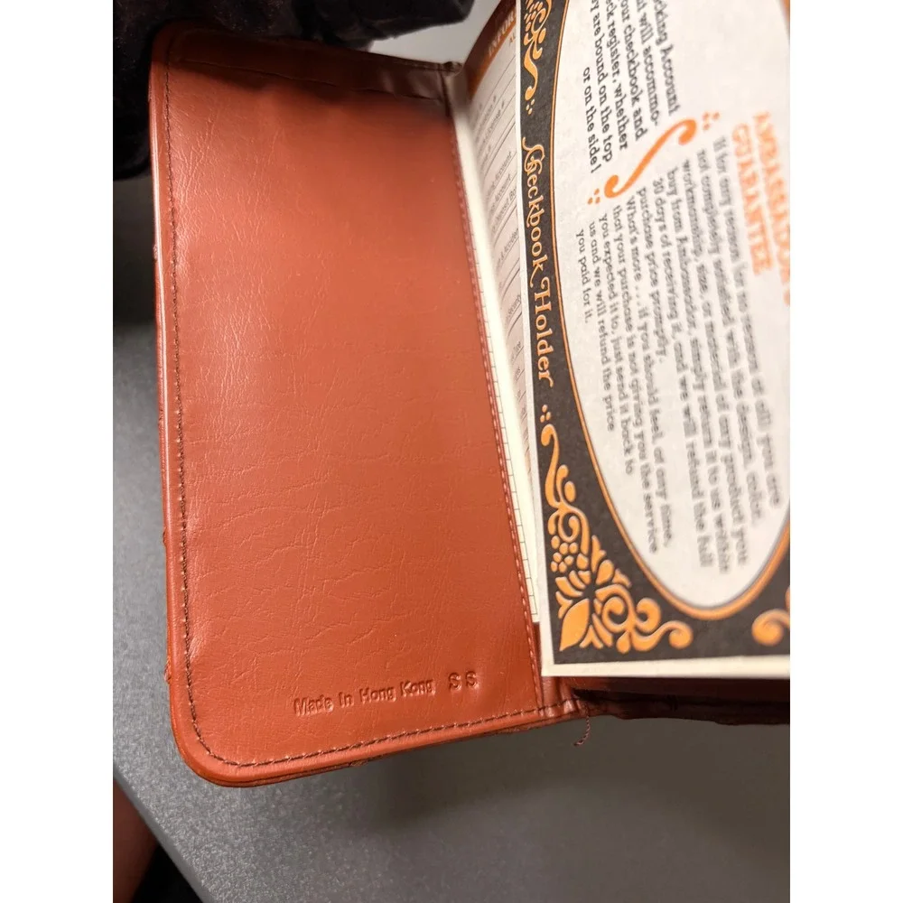 Ambassador Checkbook Wallet Womens OS Brown Like New Patchwork Leather Vintage